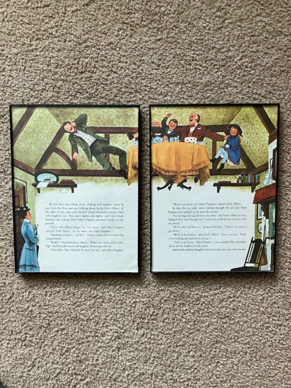 Vintage Mary Poppins Storybook Illustration Framed Wall Art